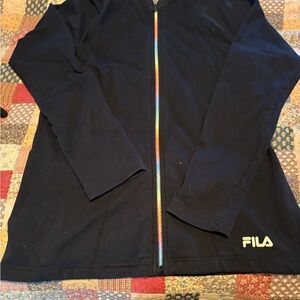 Fila Navy Jacket with Multicolor Zipper